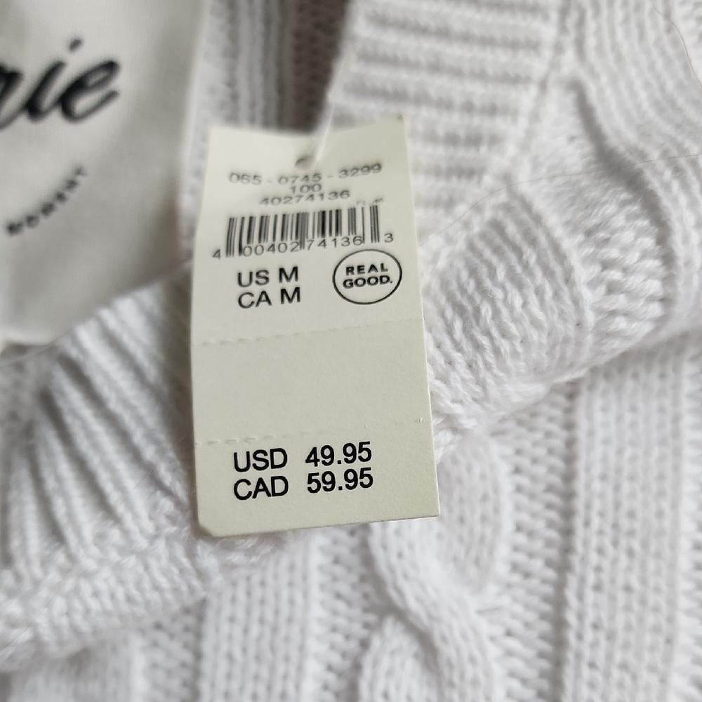 Aerie White Cable Knit Women's Sweater - Picture 5 of 5